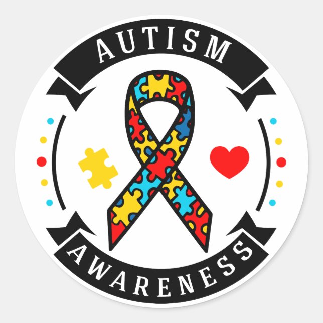 Sensibilisierung für Autismus Runder Aufkleber (Vorderseite)