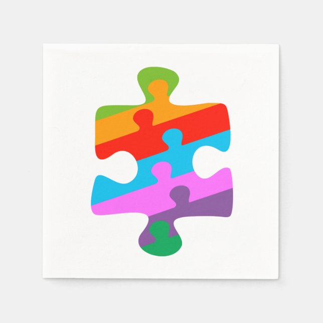 Sensibilisierung für Autismus Serviette (Vorderseite)