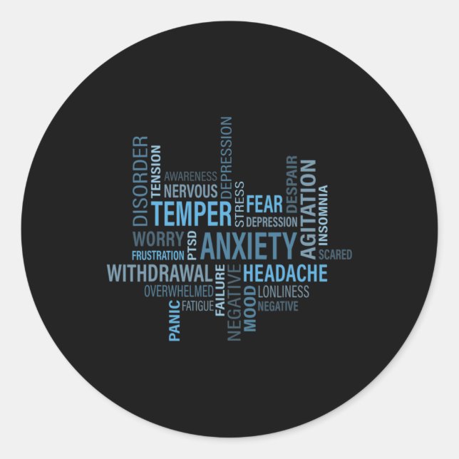 Sensibilisierung für das Gesundheitswesen Angst De Runder Aufkleber (Vorderseite)