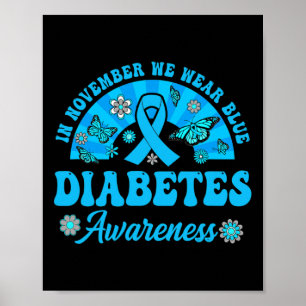 Sensibilisierung für Diabetes im November tragen w Poster