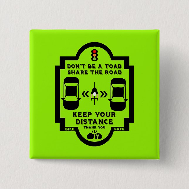 Sensibilisierung für die Sicherheit im Fahrrad Button (Vorderseite)