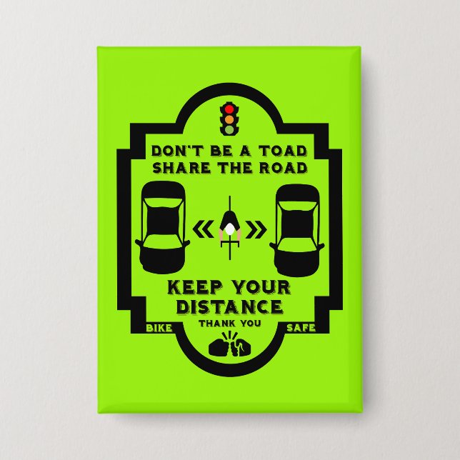 Sensibilisierung für die Sicherheit im Fahrrad Button (Vorderseite)