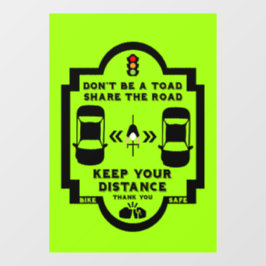 Sensibilisierung für die Sicherheit im Fahrrad Fensteraufkleber