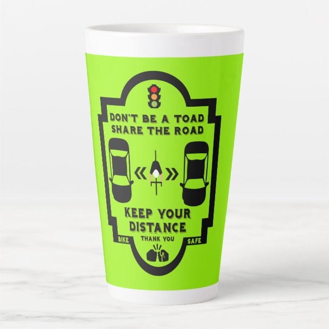 Sensibilisierung für die Sicherheit im Fahrrad Milchtasse (Vorderseite)