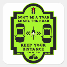 Sensibilisierung für die Sicherheit im Fahrrad Quadratischer Aufkleber