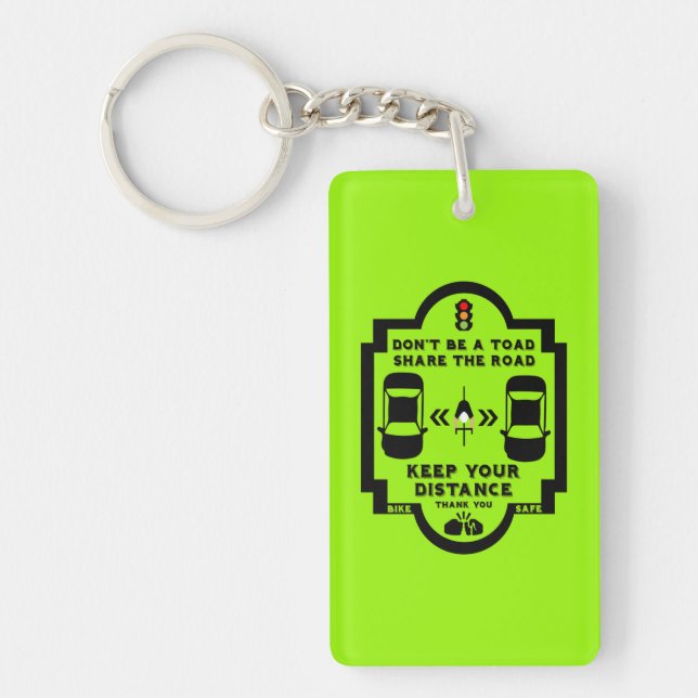 Sensibilisierung für die Sicherheit im Fahrrad Schlüsselanhänger (Vorderseite)