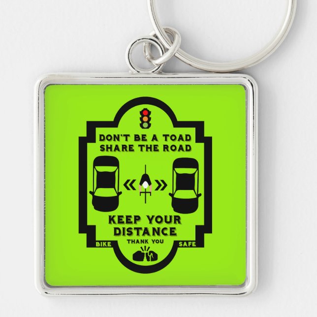 Sensibilisierung für die Sicherheit im Fahrrad Schlüsselanhänger (Vorne)