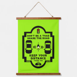 Sensibilisierung für die Sicherheit im Fahrrad Wandteppich Mit Holzrahmen