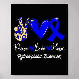 Sensibilisierung für Frieden Liebe Hoffnung Blauer Poster