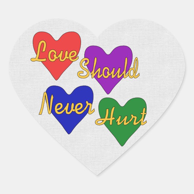 Sensibilisierung für Gewalt im Inland Herz-Aufkleber (Vorderseite)