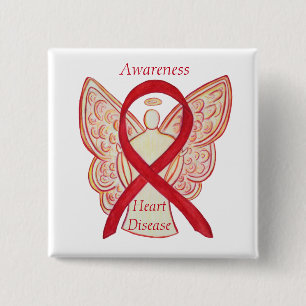 Sensibilisierung für Herzkrankheiten Angel Rotes R Button