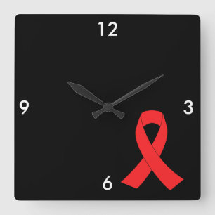 Sensibilisierung für HIV/AIDS-Multipler Karzinom Quadratische Wanduhr
