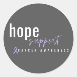 Sensibilisierung für Krebs. Hoffnungsunterstützung Runder Aufkleber