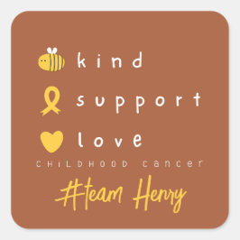 Sensibilisierung für Krebs im Kindesalter für pers Quadratischer Aufkleber