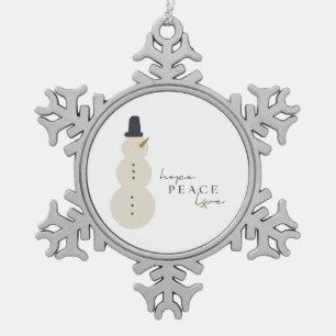Sensibilisierung für Krebs Weihnachtsmetall Schneeflocken Zinn-Ornament