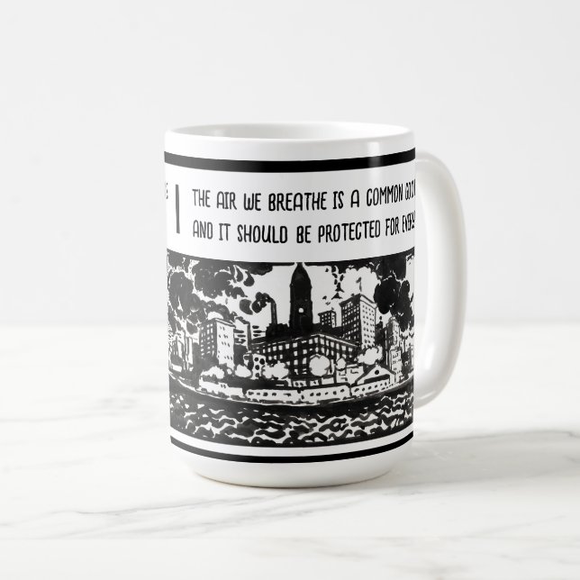 Sensibilisierung für Luftverschmutzung Moderne, tr Kaffeetasse (VorderseiteRechts)