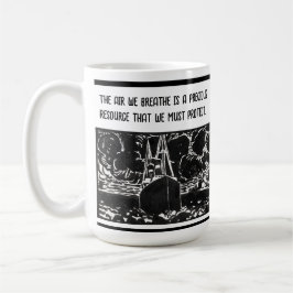 Sensibilisierung für Luftverschmutzung Moderne, tr Kaffeetasse