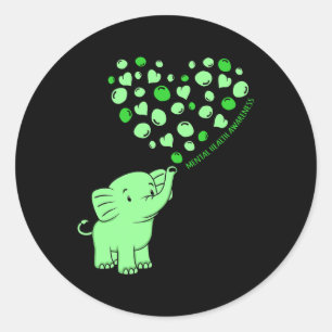 Sensibilisierung für psychische Gesundheit Elephan Runder Aufkleber