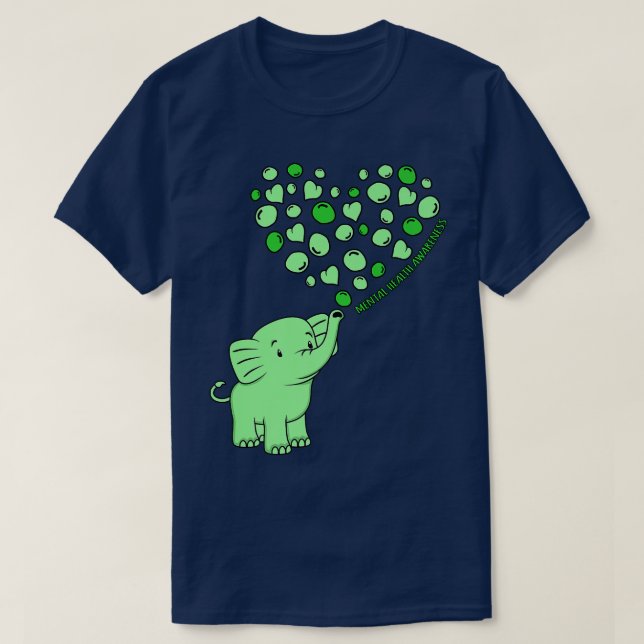 Sensibilisierung für psychische Gesundheit Elephan T-Shirt (Design vorne)