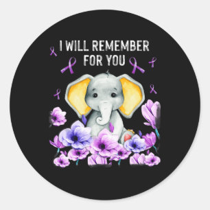 Sensibilisierung Niedlich Elefant, an den ich für Runder Aufkleber