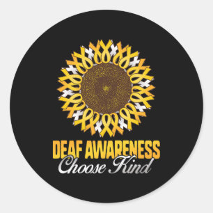 Sensibilisierung Sonnenblumen Kind Gelbe Schleife Runder Aufkleber