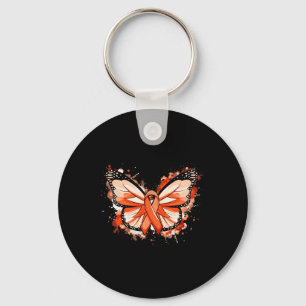 Sensibilisierungsgeschenke Orange Ribbon Butterfly Schlüsselanhänger