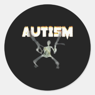 Sensibilisierungskelett für Autismus - unterstütze Runder Aufkleber