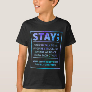 Sensibilisierungsmaßnahmen Semicolon Psychische Ge T-Shirt