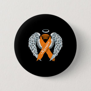 Sensibilisierungswarrir Orange Ribbon und Engel Fl Button