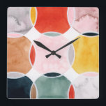 Sensikal - Kreismuster Quadratische Wanduhr<br><div class="desc">Sensical III von Grace Popp. Features Kreise mit überlappenden Farben,  die ein lustiges und fröhliches Design schaffen.| 141949GG</div>