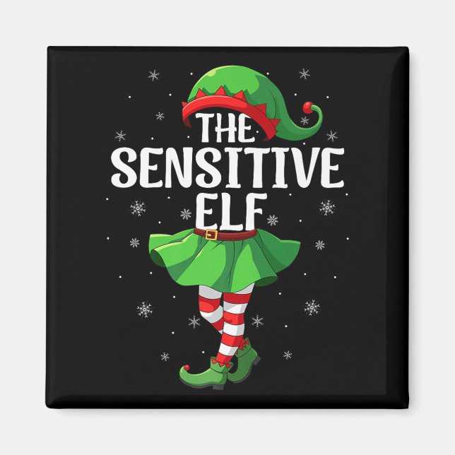 Sensitive Elf Christmas Girls Women Elf Squad Xmas Magnet (Vorne)