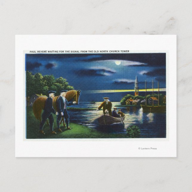 Sensitive Signalszene des Old North Church Tower Postkarte (Vorderseite)