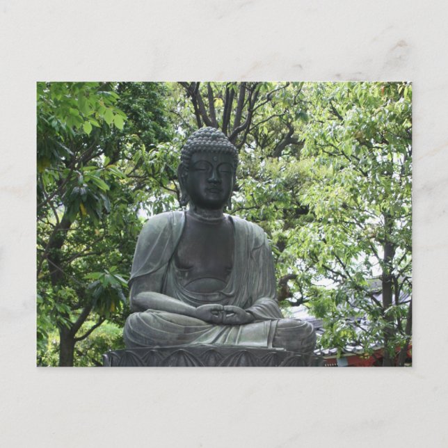 sensō-ji buddha grün postkarte (Vorderseite)