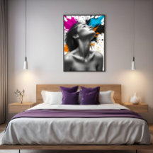 Sensual Girl Monochrome Portrait mit Color Splash