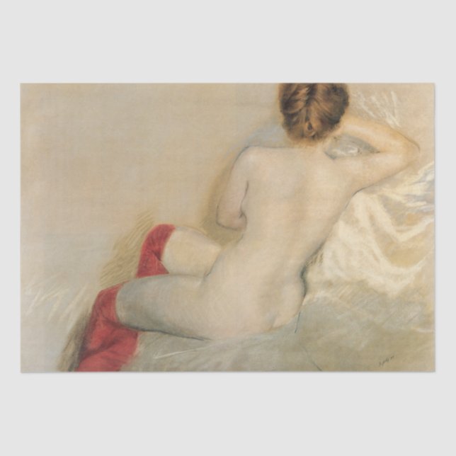 Sensual Weibliche Schönheit mit roten Strümpfen Seidenpapier (Vorderseite)