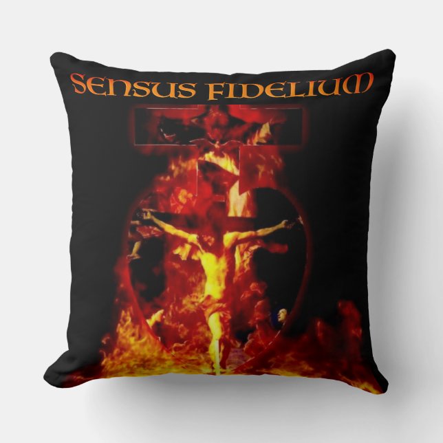 Sensus Fidelium Jesus Crucifixe Katholik Kissen (Vorderseite)