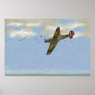 'Sent Packing' Hurrikane von 801 Squadron 1940 Poster