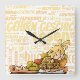 Senta - Buch / Quadratische Wanduhr