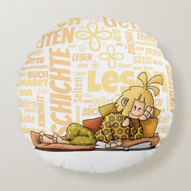 Senta - Buch /  Rundes Kissen (Vorderseite)