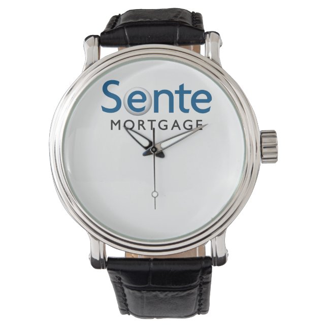 Sente Vintag Black Leather Strap Watch Armbanduhr (Vorderseite)