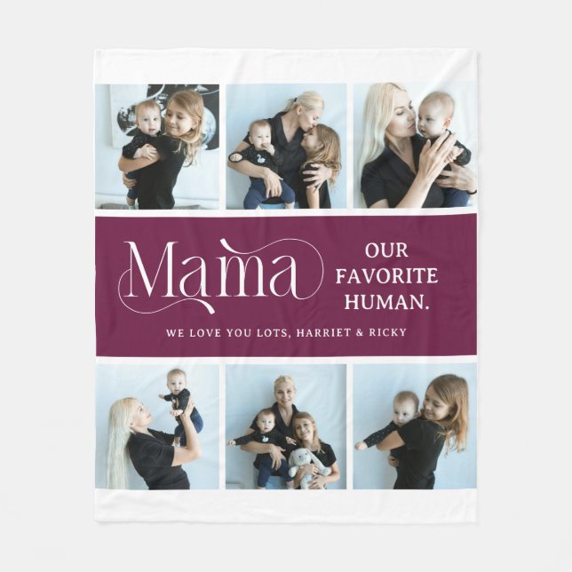 Sentimental Photo Collage Mama Keepsake  Fleecedecke (Vorderseite)