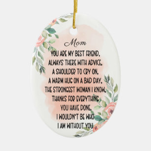 Sentimental words for Mama Keramik Ornament