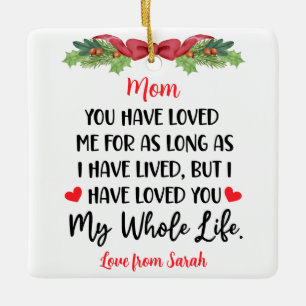 Sentimental words For Mama with custom Foto Keramikornament