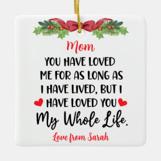 Sentimental words For Mama with custom Foto Keramikornament