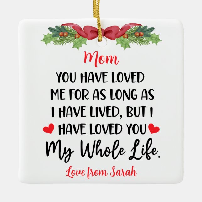 Sentimental words For Mama with custom Foto Keramikornament (Vorderseite)