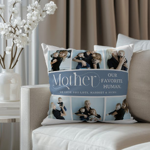 Sentimentale Fotocollage für Mama zum Aufbewahren Kissen