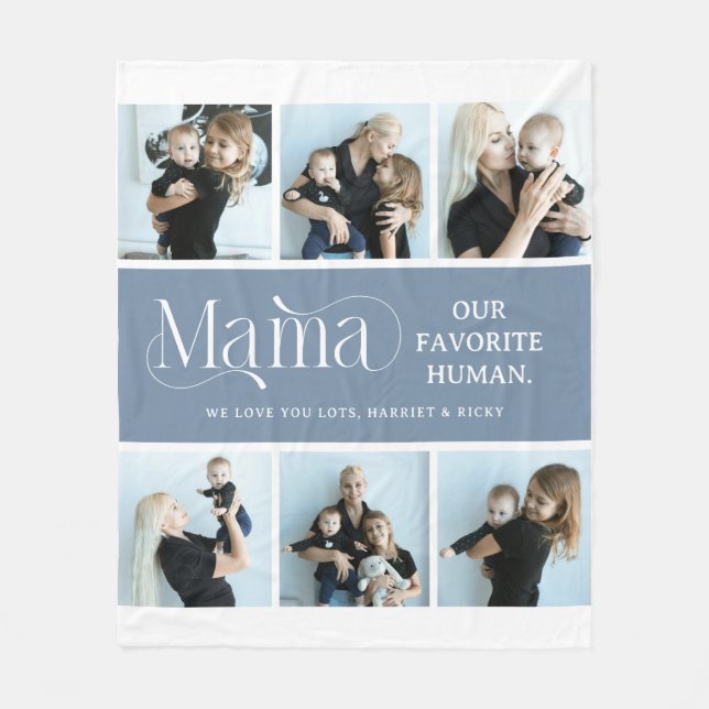 Sentimentale Fotocollage Mama Andenken  Fleecedecke (Vorderseite)