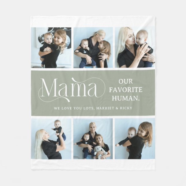 Sentimentale Fotocollage Mama Andenken  Fleecedecke (Vorderseite)