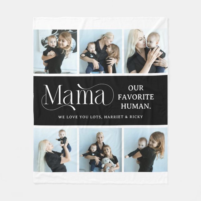 Sentimentale Fotocollage Mama Andenken  Fleecedecke (Vorderseite)
