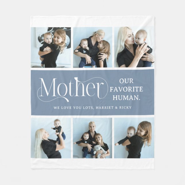 Sentimentale Fotocollage Mutter Andenken  Fleecedecke (Vorderseite)